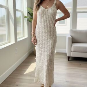 And Now This, Cream Crochet-Knit Dress, Size Medium (NWT)